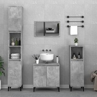  2 Piece Bathroom Furniture Set Concrete Grey Engineered Wood