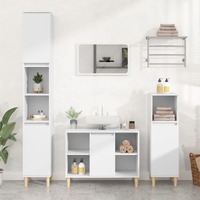  2 Piece Bathroom Furniture Set White Engineered Wood