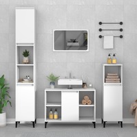  2 Piece Bathroom Furniture Set White Engineered Wood