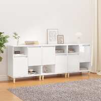  Sideboards 3 pcs High Gloss White 60x35x70 cm Engineered Wood