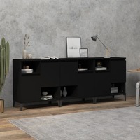  Sideboards 3 pcs Black 60x35x70 cm Engineered Wood