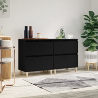  Sideboards 2 pcs Black 60x35x70 cm Engineered Wood