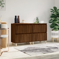 Sideboards 2 pcs Brown Oak 60x35x70 cm Engineered Wood