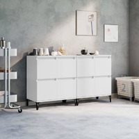  Sideboards 2 pcs White 60x35x70 cm Engineered Wood