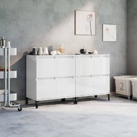  Sideboards 2 pcs High Gloss White 60x35x70 cm Engineered Wood