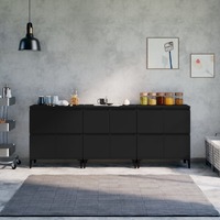  Sideboards 3 pcs Black 60x35x70 cm Engineered Wood