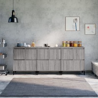  Sideboards 3 pcs Grey Sonoma 60x35x70 cm Engineered Wood