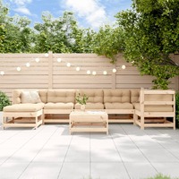  8 Piece Garden Lounge Set with Cushions Solid Wood