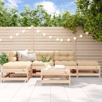  6 Piece Garden Lounge Set with Cushions Solid Wood