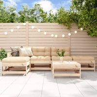  6 Piece Garden Lounge Set with Cushions Solid Wood