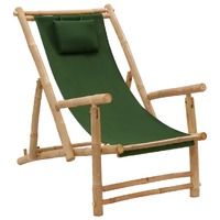  Deck Chair Bamboo and Canvas Green