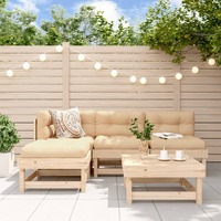  5 Piece Garden Lounge Set with Cushions Solid Wood
