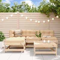  5 Piece Garden Lounge Set with Cushions Solid Wood