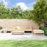  5 Piece Garden Lounge Set with Cushions Solid Wood