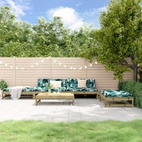  5 Piece Garden Lounge Set with Cushions Impregnated Wood Pine