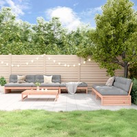  6 Piece Garden Lounge Set with Cushions Solid Wood Douglas