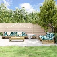 6 Piece Garden Lounge Set with Cushions Impregnated Wood Pine