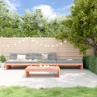  4 Piece Garden Lounge Set with Cushions Solid Wood Douglas