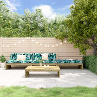  4 Piece Garden Lounge Set with Cushions Impregnated Wood Pine