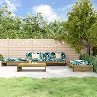  5 Piece Garden Lounge Set with Cushions Impregnated Wood Pine
