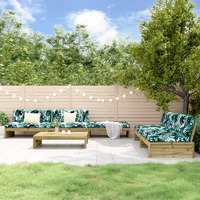  6 Piece Garden Lounge Set with Cushions Impregnated Wood Pine