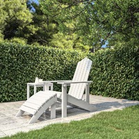  Garden Adirondack Chair with Footstool HDPE White
