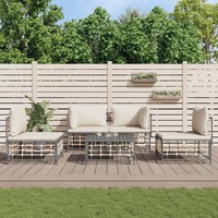  5 Piece Garden Lounge Set with Cushions Anthracite Poly Rattan