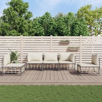  5 Piece Garden Lounge Set with Cushions Anthracite Poly Rattan