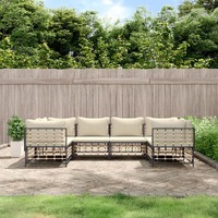  6 Piece Garden Lounge Set with Cushions Anthracite Poly Rattan