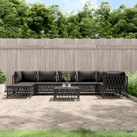  8 Piece Garden Lounge Set with Cushions Anthracite Steel