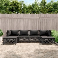  6 Piece Garden Lounge Set with Cushions Anthracite Steel