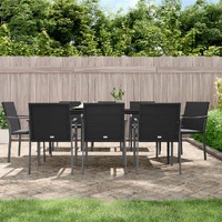  9 Piece Garden Dining Set with Cushions Poly Rattan and Steel