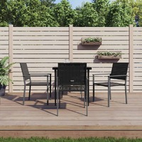  5 Piece Garden Dining Set Poly Rattan and Steel