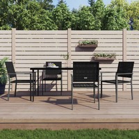  5 Piece Garden Dining Set Poly Rattan and Steel