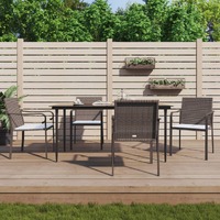  Garden Chairs with Cushions 4 pcs Brown 56x59x84 cm Poly Rattan