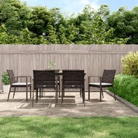  Garden Chairs with Cushions 6 pcs Brown 56.5x57x83 cm Poly Rattan