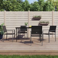  Garden Chairs 4 pcs Black 54x62.5x89 cm Poly Rattan