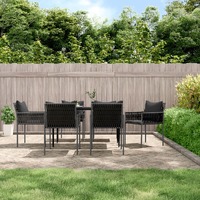  Garden Chairs with Cushions 6 pcs Black 54x61x83 cm Poly Rattan