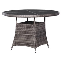  Garden Table Grey Ø110x74 cm Poly Rattan