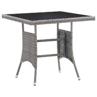  Garden Table Grey 80x80x74 cm Poly Rattan