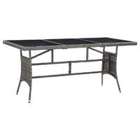  Garden Table Grey 170x80x74 cm Poly Rattan