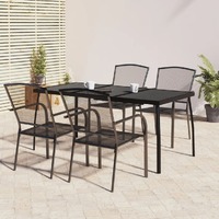  5 Piece Garden Dining Set Anthracite Steel
