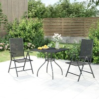 3 Piece Garden Dining Set Anthracite Steel