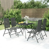  5 Piece Garden Dining Set Anthracite Steel