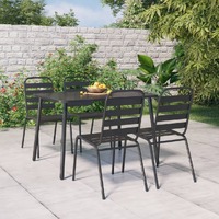  5 Piece Garden Dining Set Anthracite Steel