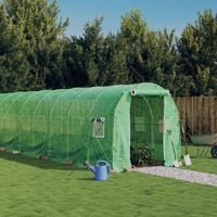  Greenhouse with Steel Frame Green 16 m² 8x2x2 m