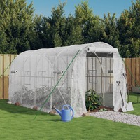  Greenhouse with Steel Frame White 8 m² 4x2x2 m