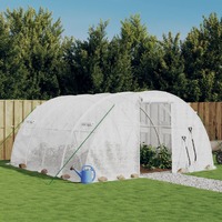  Greenhouse with Steel Frame White 16 m² 4x4x2 m