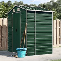  Garden Shed Green 191x130x198 cm Galvanised Steel