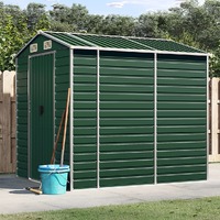  Garden Shed Green 191x215x198 cm Galvanised Steel